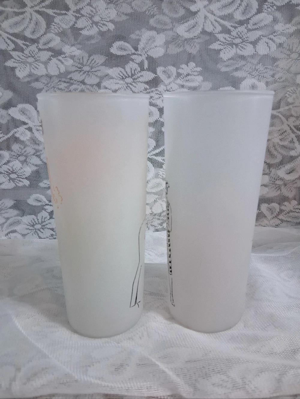 Vintage Anchor Hocking Antique Autos Glasses Highball Tall Drinking Barware Pair
